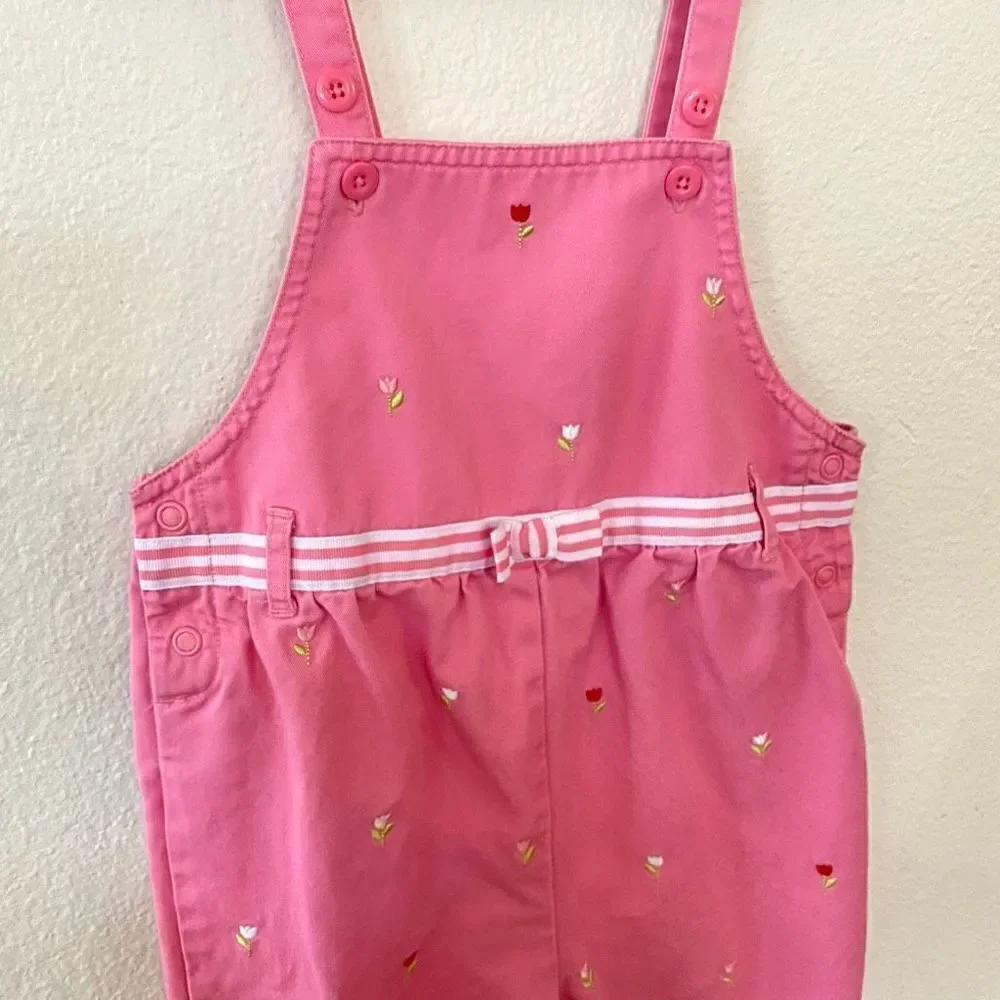 Y2K Gymboree Pink Floral Overalls